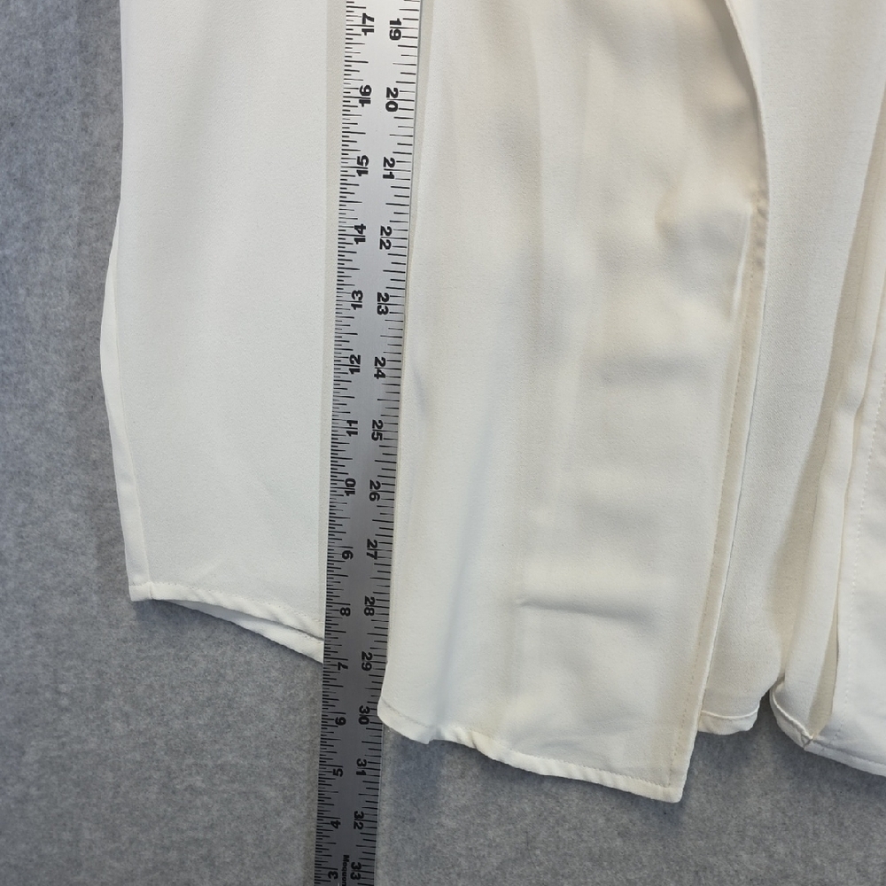 HAVE Los Angeles White V-Neck Blouse Women’s Small Long Sleeve Minimalist - Picture 6 of 10